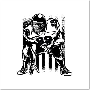 American Flag Football Lineman Football Coach Posters and Art